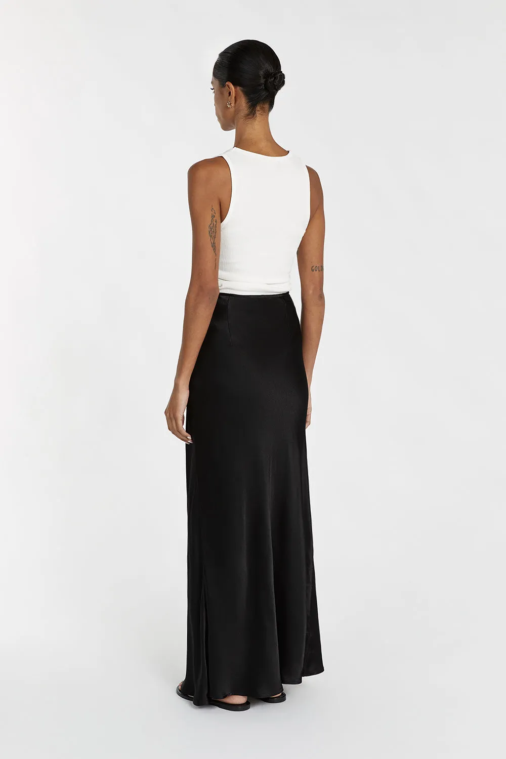 CHARLI BLACK SATIN MAXI SKIRT sold by Dissh product image thumbnail 5