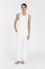 BILLY WHITE LINEN TAPERED PANT sold by Dissh