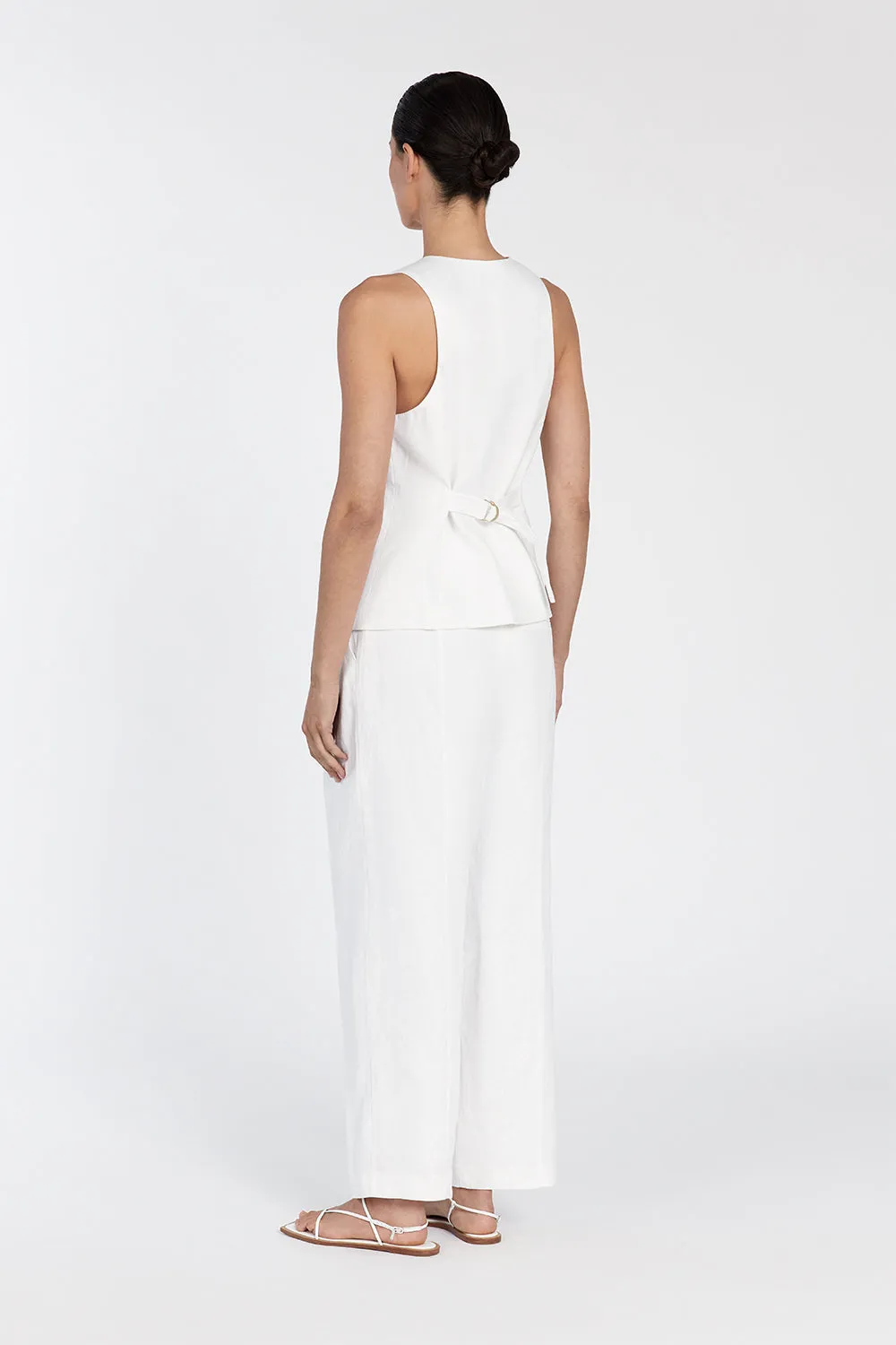 BILLY WHITE LINEN TAPERED PANT sold by Dissh product image thumbnail 4