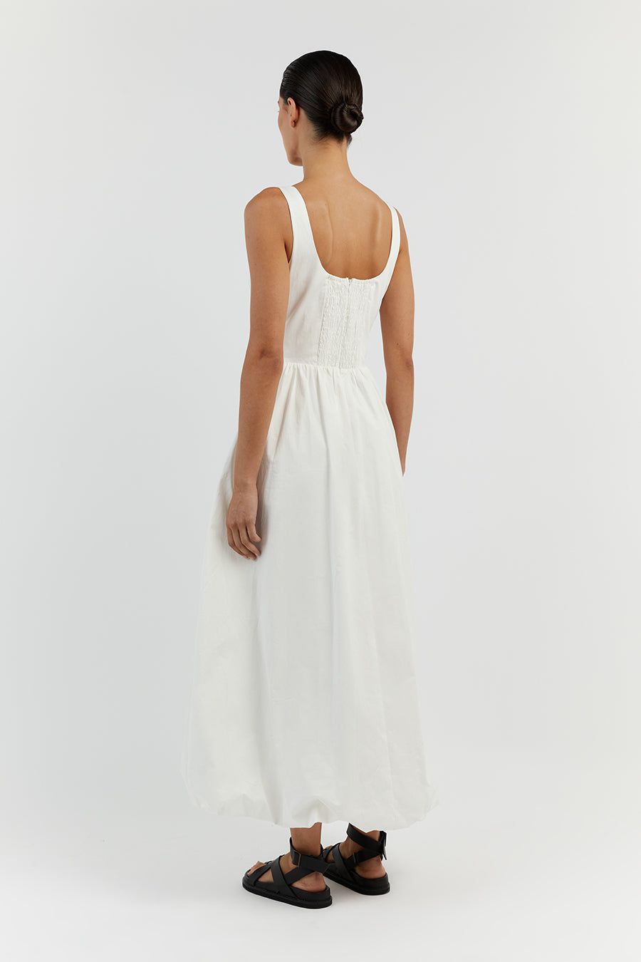 MORGAN WHITE COTTON MIDI DRESS sold by Dissh product image thumbnail 4