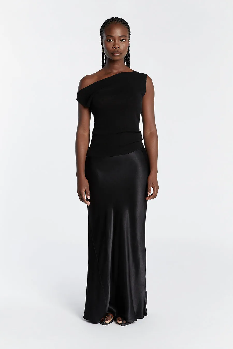 JUNIE BLACK KNIT TOP sold by Dissh