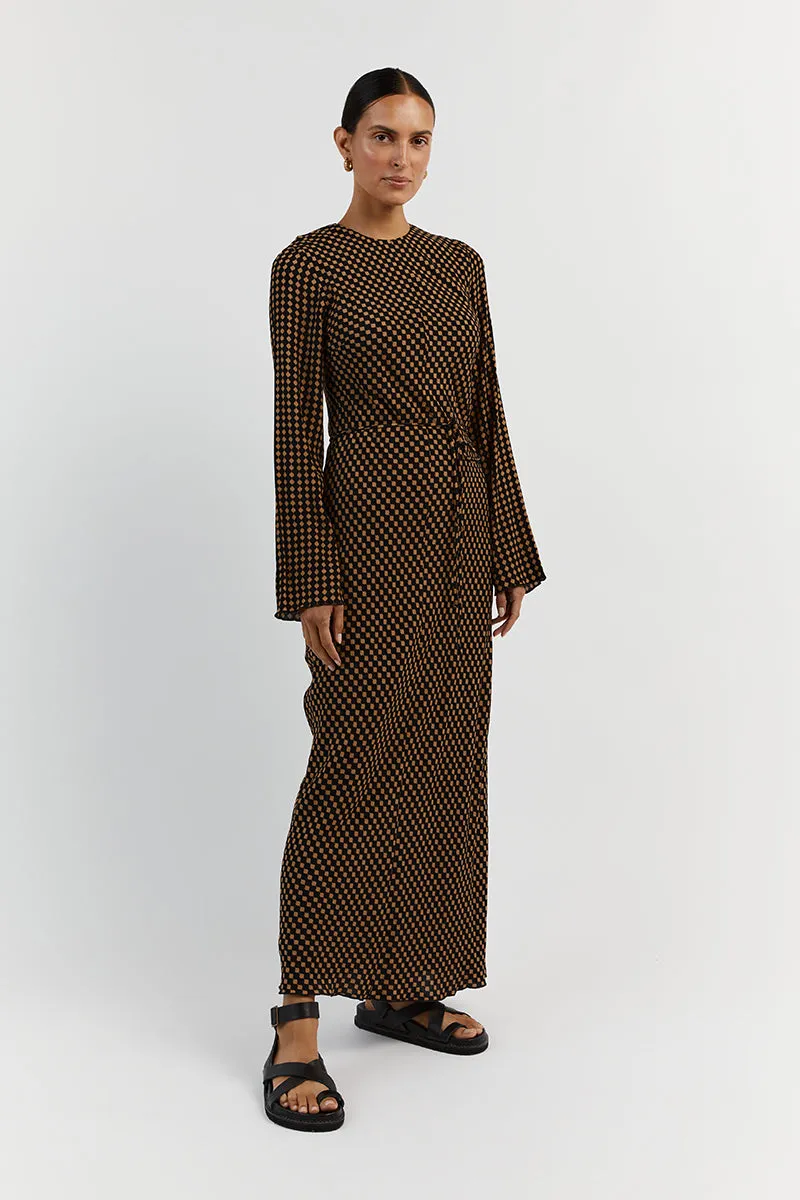 MILA CARAMEL SLEEVED MIDI DRESS sold by Dissh product image thumbnail 4