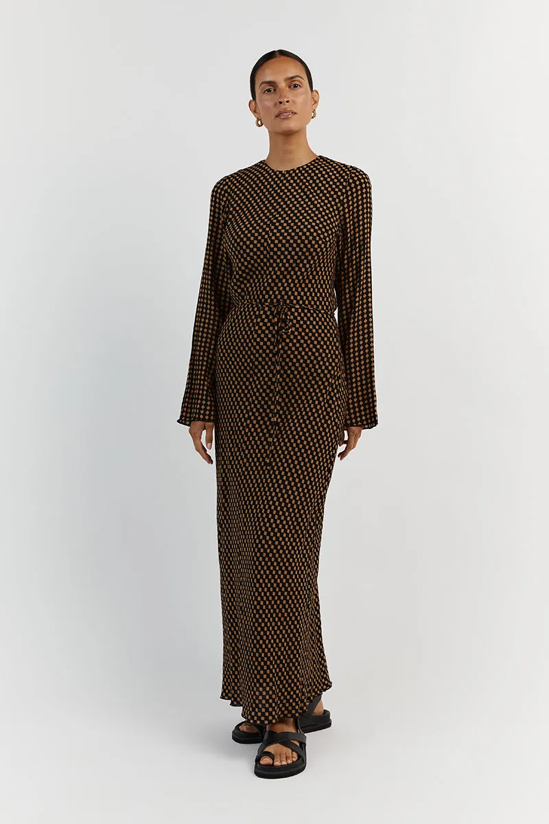 MILA CARAMEL SLEEVED MIDI DRESS sold by Dissh product image thumbnail 3