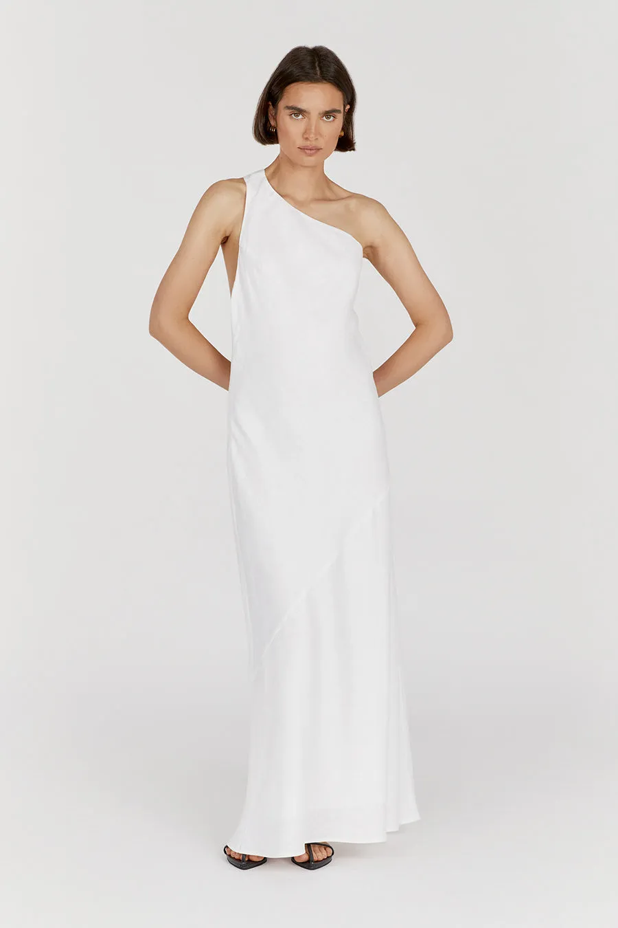 ADDISON WHITE LINEN AYSM MAXI DRESS sold by Dissh product image thumbnail 4