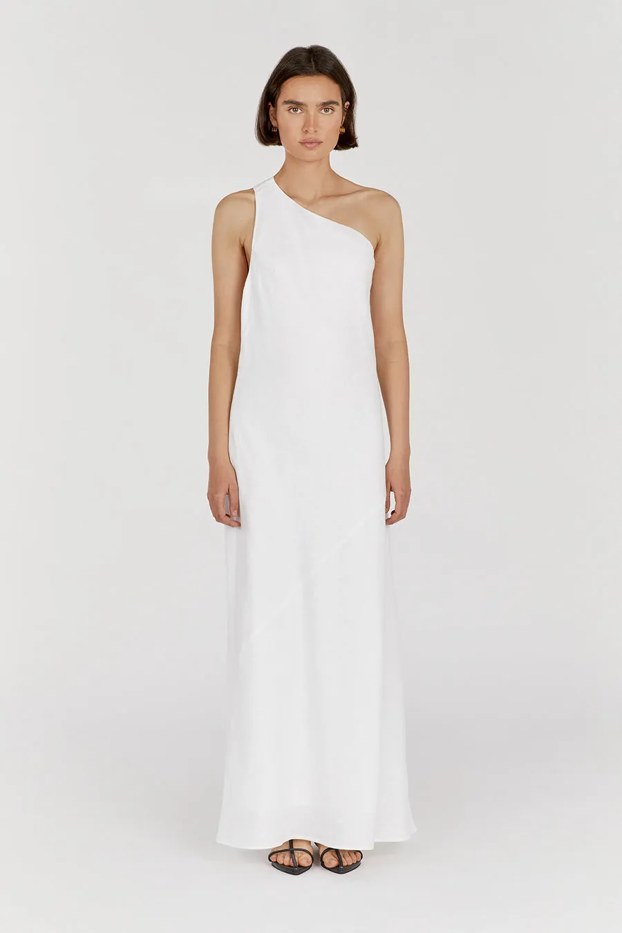 ADDISON WHITE LINEN AYSM MAXI DRESS sold by Dissh