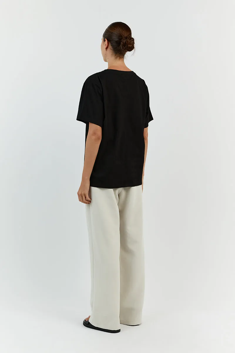 CHARLOTTE BLACK CREW NECK TEE sold by Dissh product image thumbnail 4