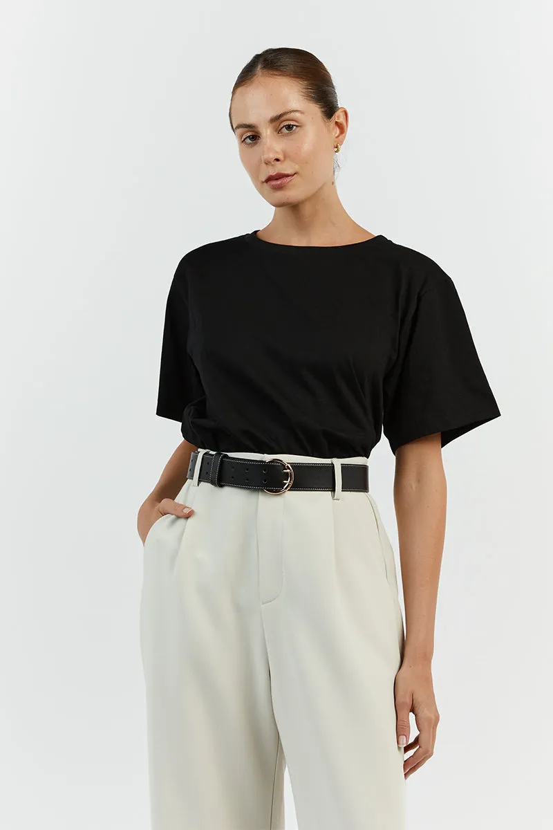 CHARLOTTE BLACK CREW NECK TEE sold by Dissh product image thumbnail 2