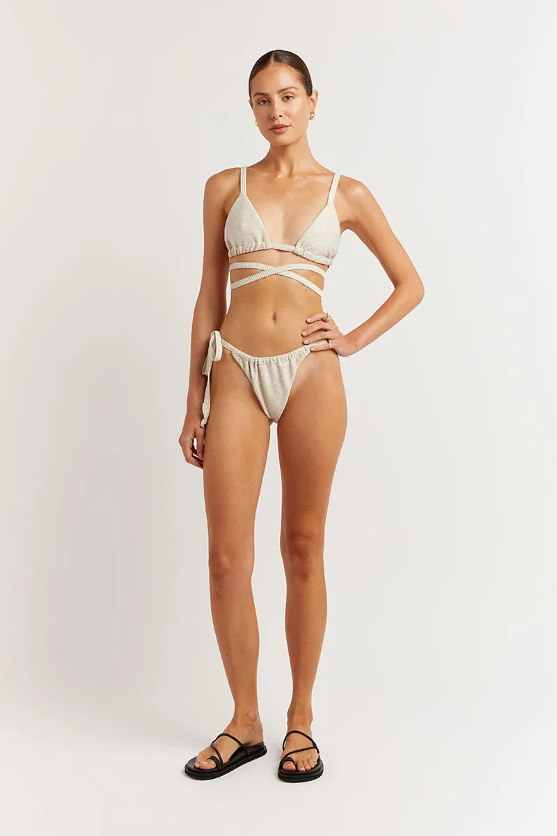 LOLA CREAM STRING BIKINI BOTTOM sold by Dissh