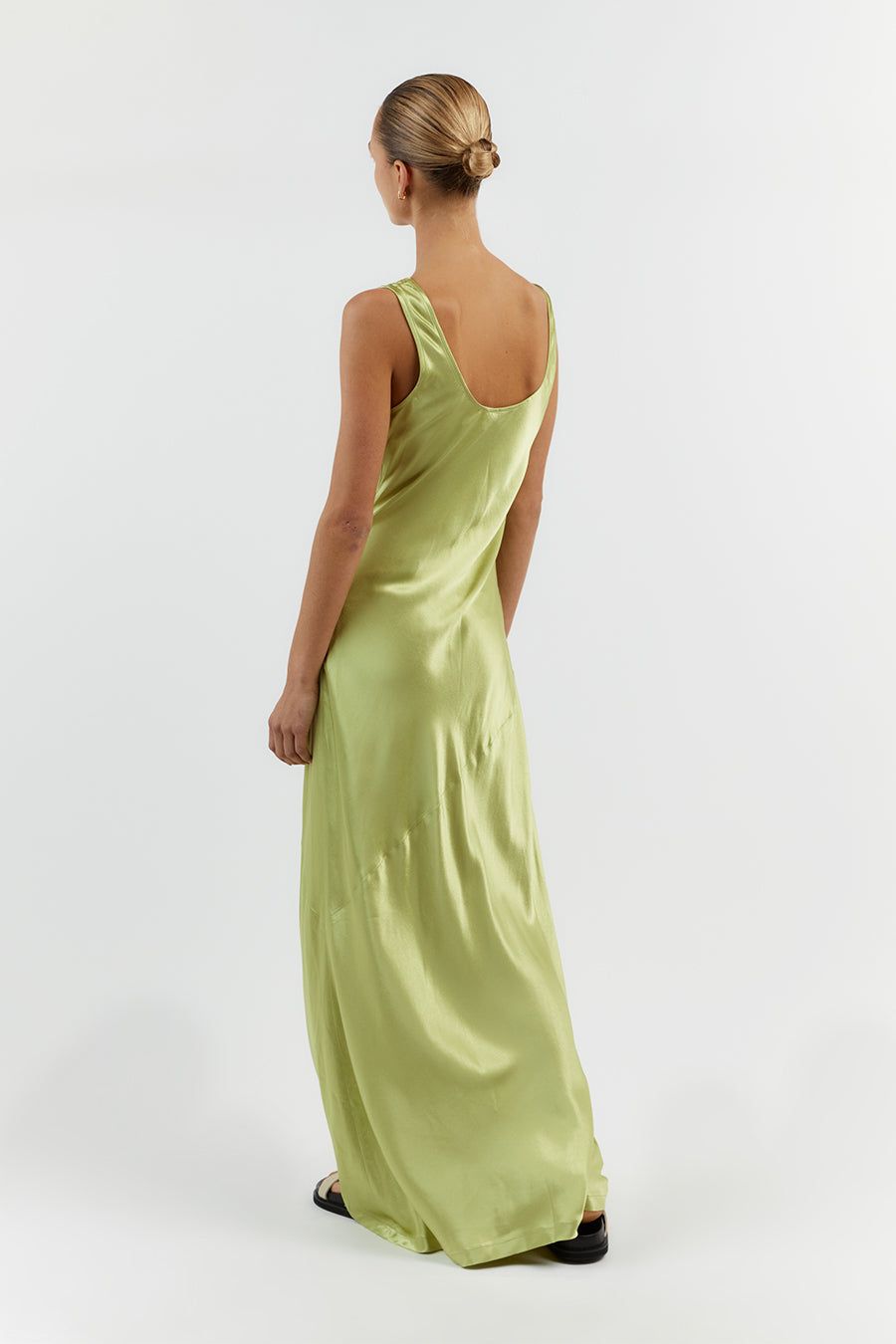 LEA LIME SATIN MAXI DRESS sold by Dissh product image thumbnail 4