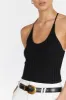 SAFFIA BLACK RACER TANK sold by Dissh