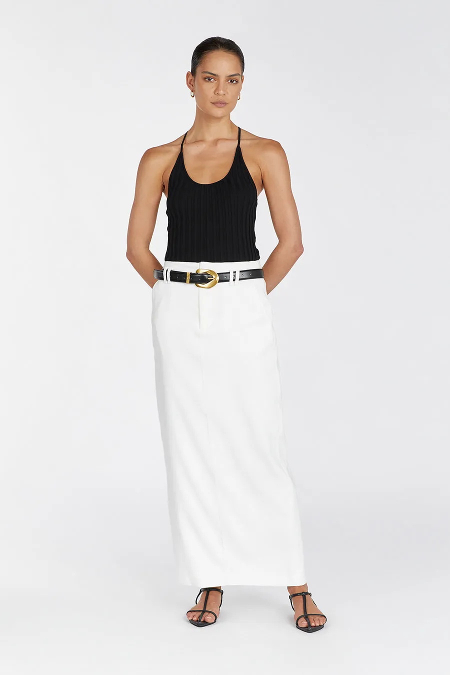 SAFFIA BLACK RACER TANK sold by Dissh