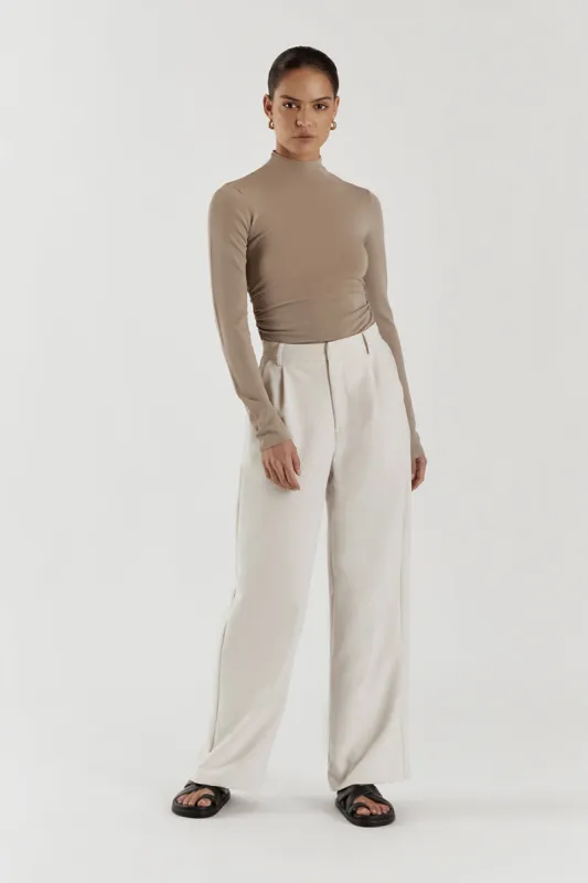 NIX TAUPE LONG SLEEVE KNIT TOP sold by Dissh