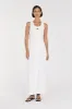 SKYE WHITE LINEN WRAP MIDI SKIRT sold by Dissh