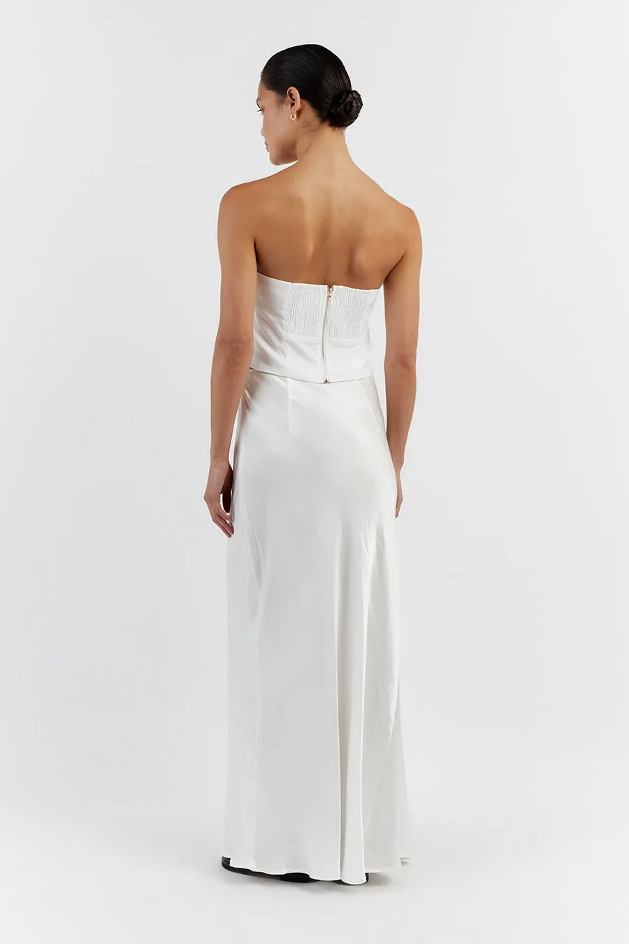 LILY WHITE LINEN STRAPLESS TOP sold by Dissh product image thumbnail 4