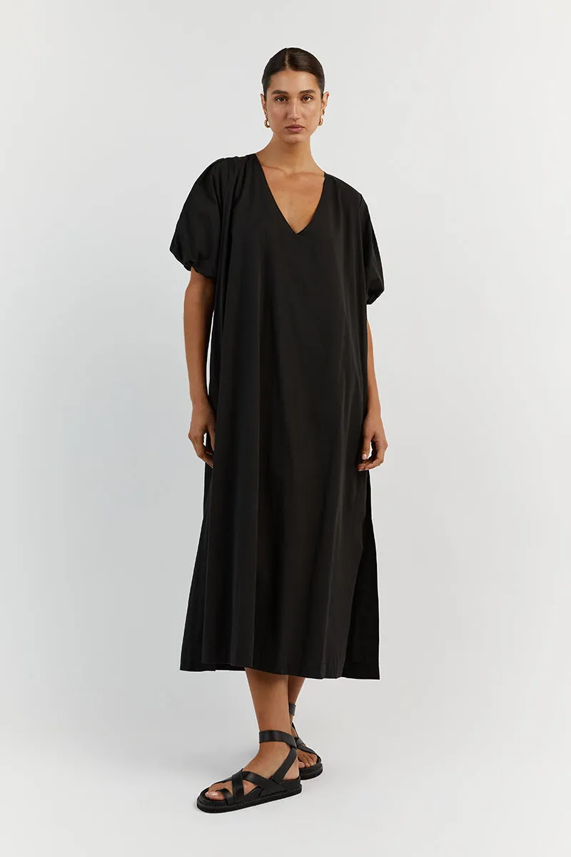SKYLAR BLACK COTTON MIDI DRESS sold by Dissh product image thumbnail 2