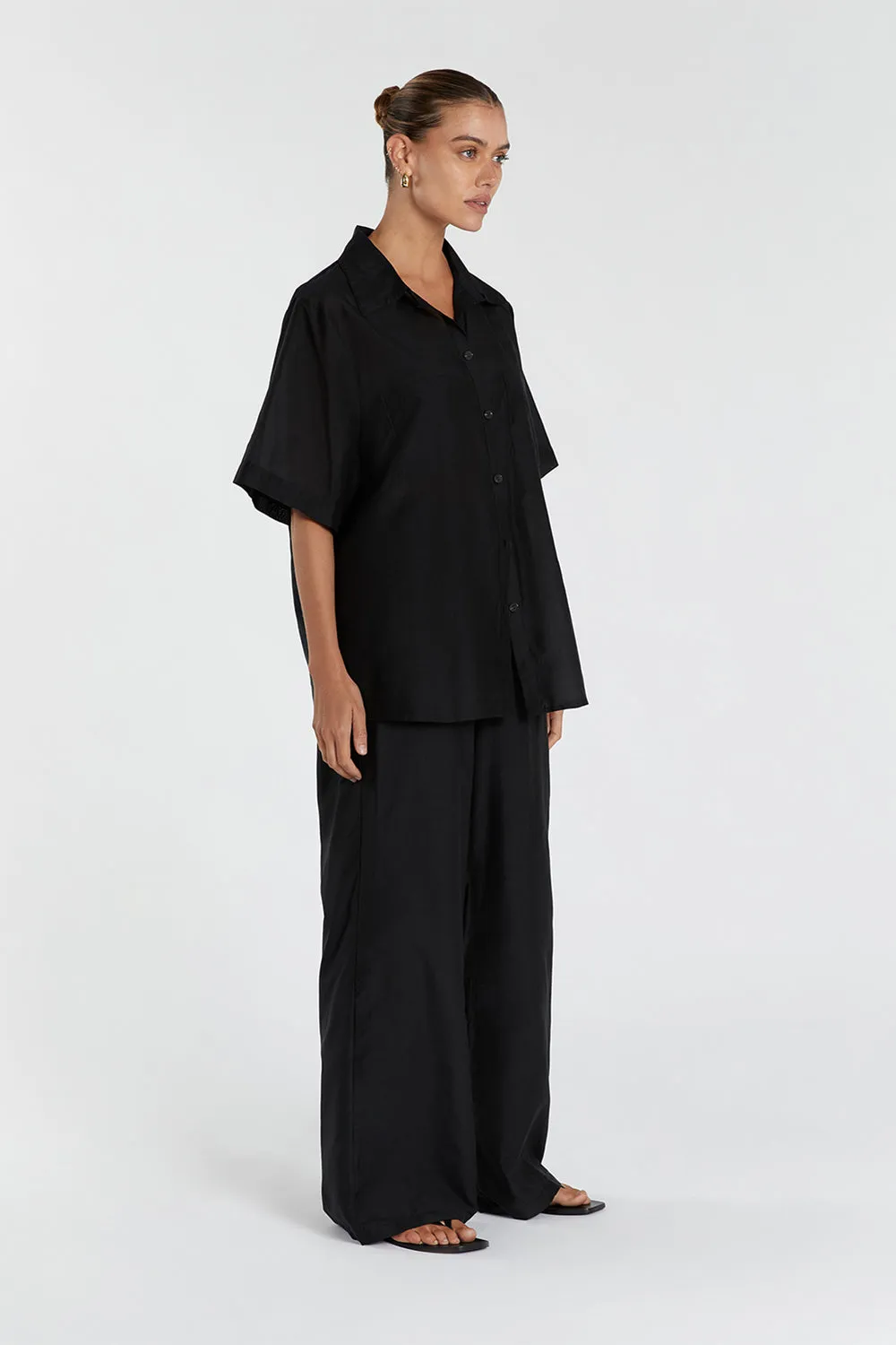 JASPER BLACK SILK COTTON SHIRT sold by Dissh product image thumbnail 3