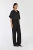 EVANS BLACK SILK PANT sold by Dissh
