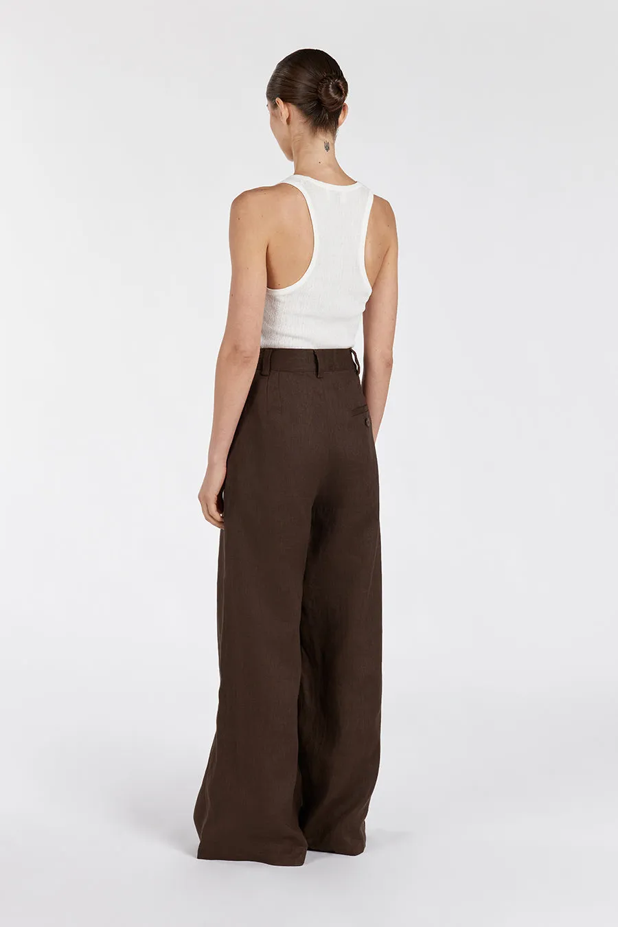 HOLDEN BITTER CHOC LINEN PANT sold by Dissh product image thumbnail 4