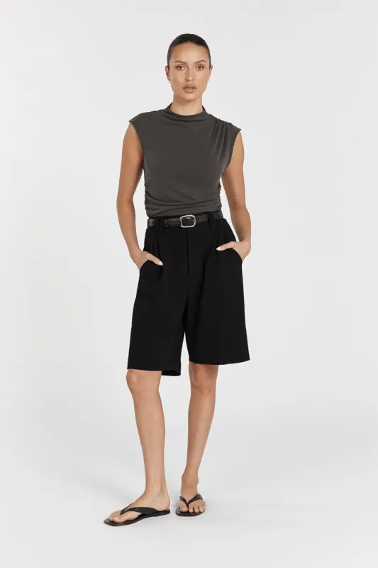 BOSTON SLATE RUCHED MODAL TOP sold by Dissh