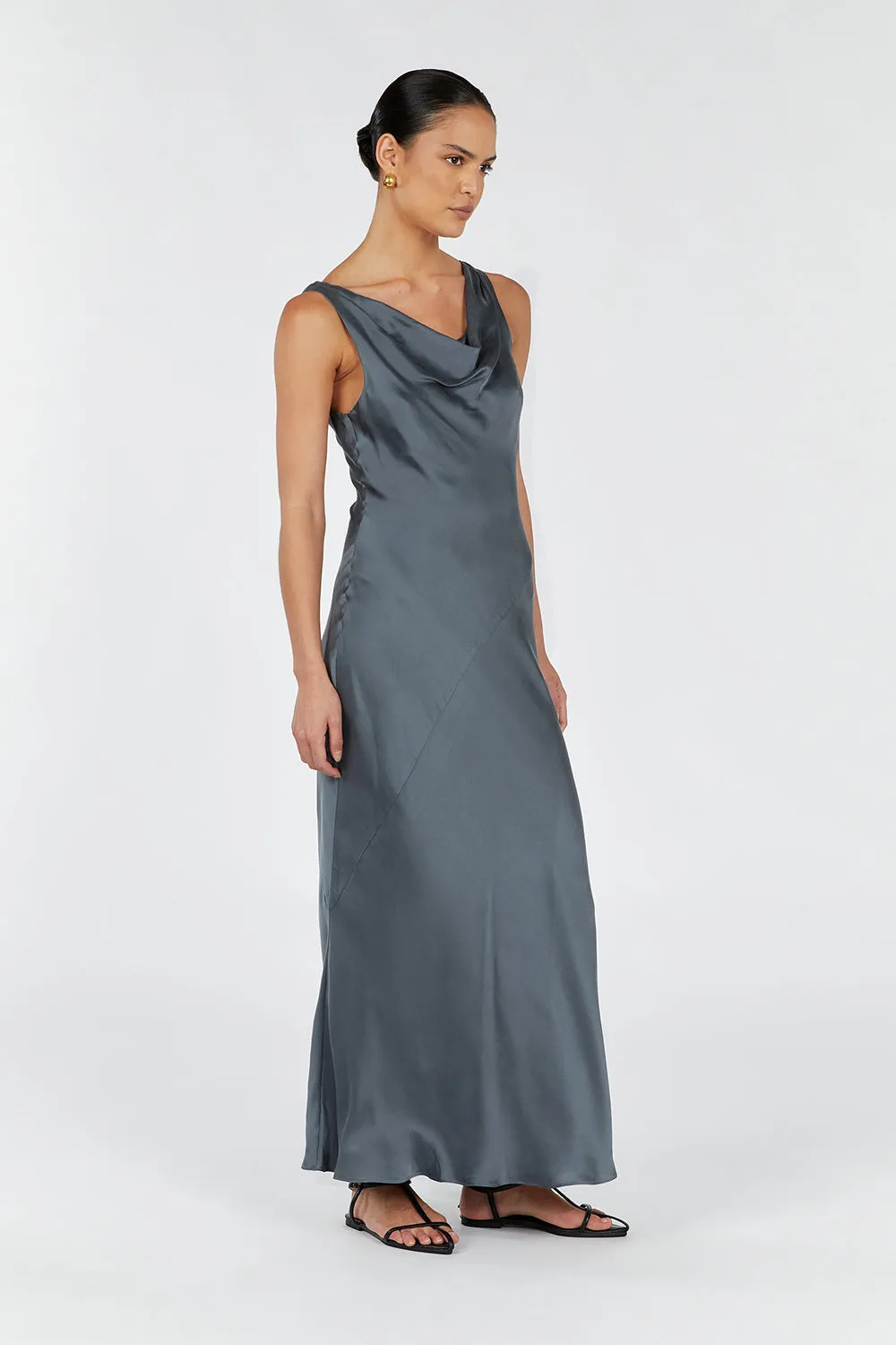 TAYLOR TEAL SILK DRESS sold by Dissh product image thumbnail 3