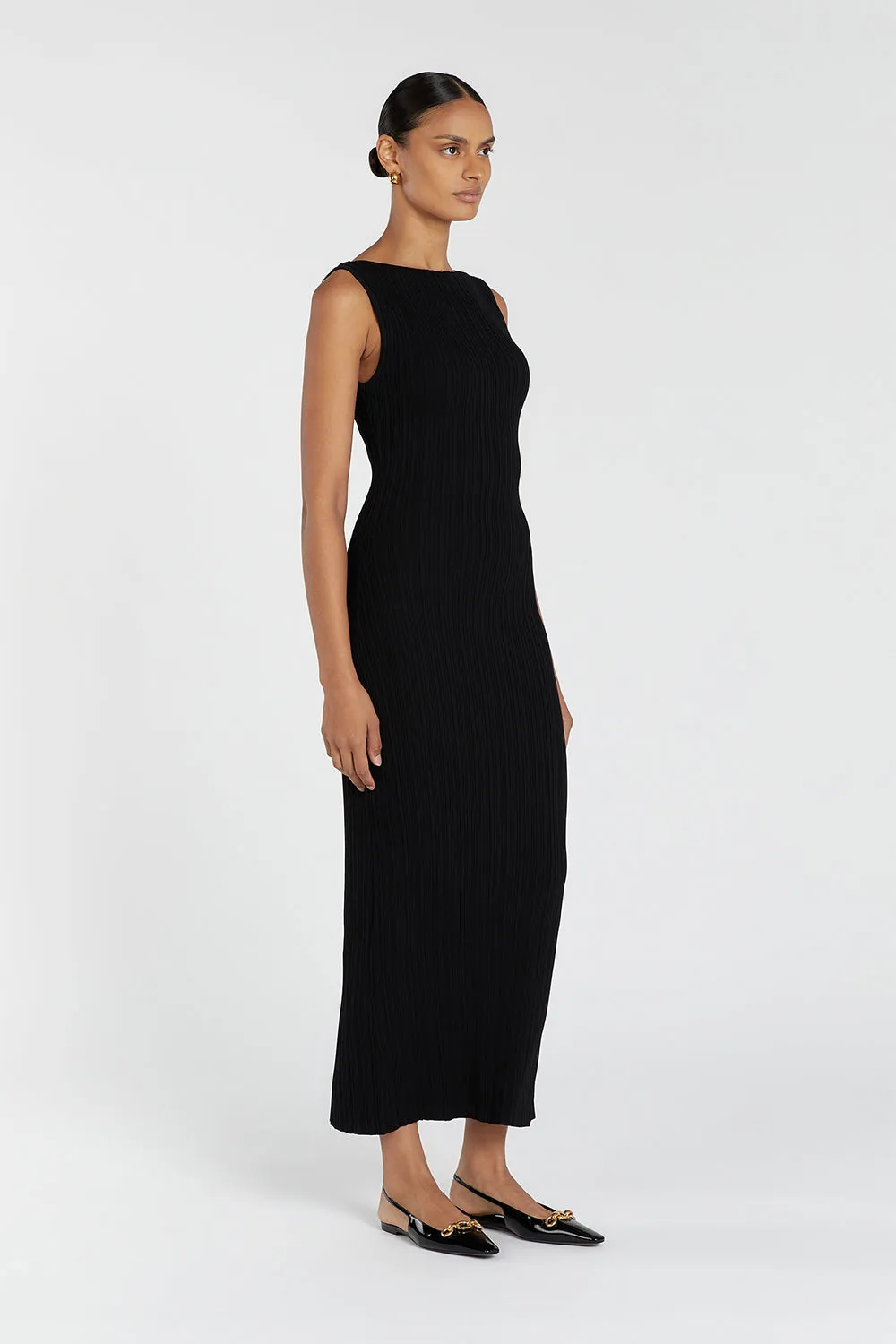 SIENNA BLACK KNIT MIDI DRESS sold by Dissh product image thumbnail 3