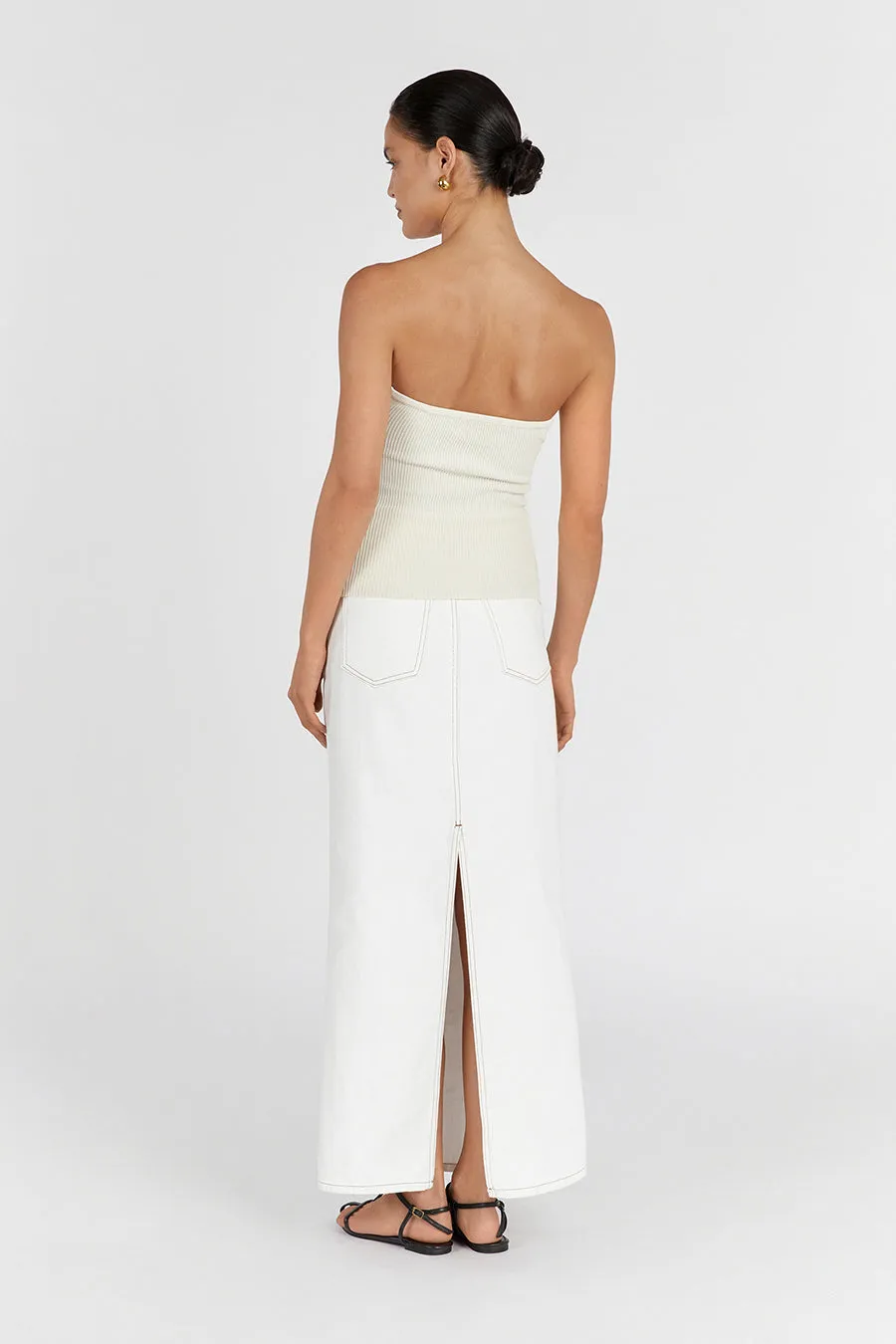 BIANCA CREAM BANDEAU KNIT TOP sold by Dissh product image thumbnail 4