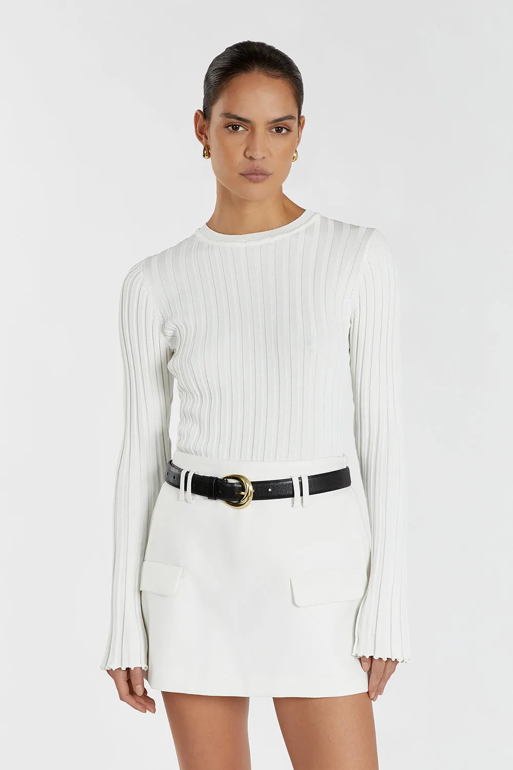 ADA OFF WHITE LONG SLEEVE KNIT TOP sold by Dissh product image thumbnail 2