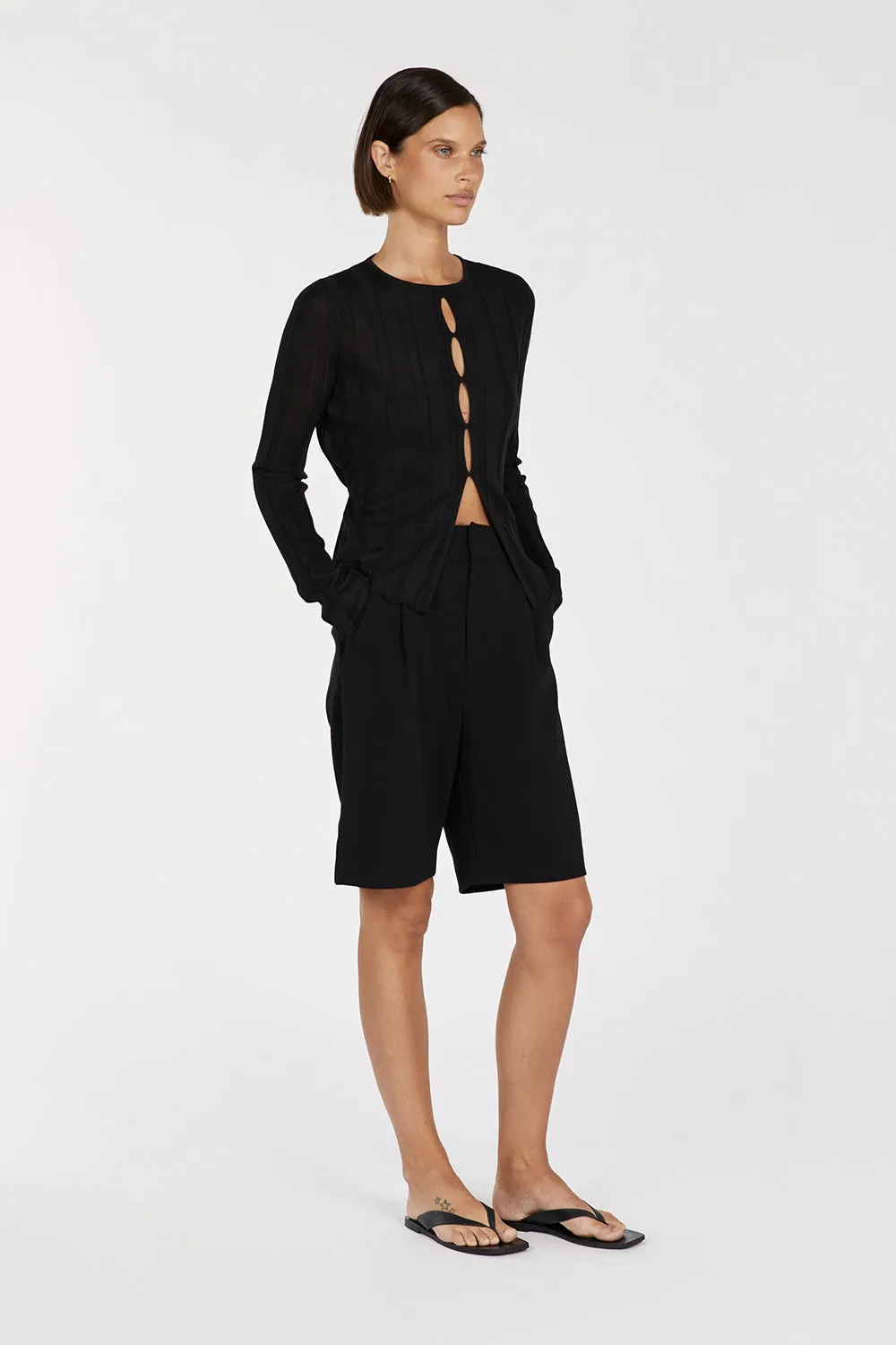 BRONSON BLACK LONG SLEEVE KNIT TOP sold by Dissh product image thumbnail 3