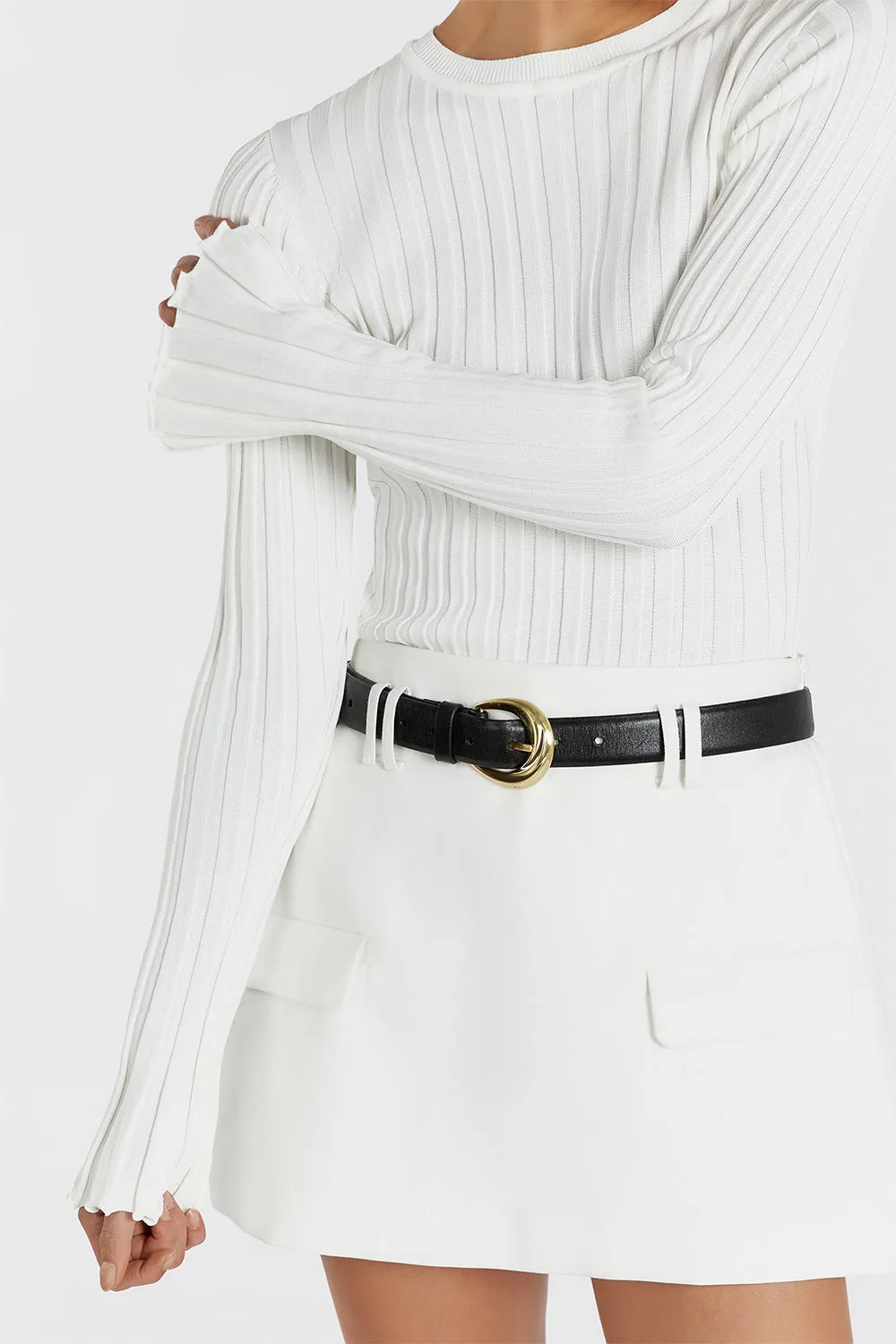 ADA OFF WHITE LONG SLEEVE KNIT TOP sold by Dissh product image thumbnail 5