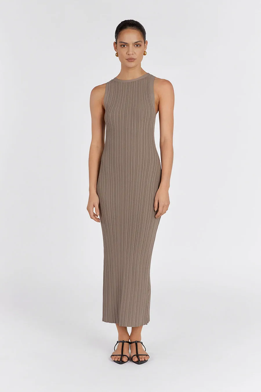 ANDERS LATTE KNIT MIDI DRESS sold by Dissh