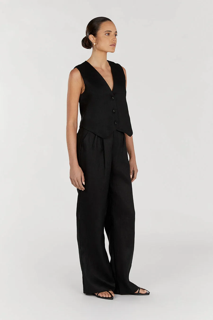 NORAH BLACK LINEN PANT sold by Dissh product image thumbnail 3