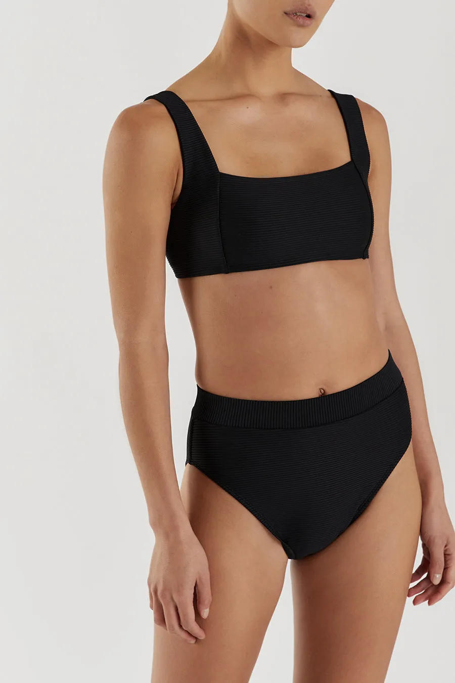 AMAYA BLACK RIB HIGH CUT BRIEF sold by Dissh product image thumbnail 5