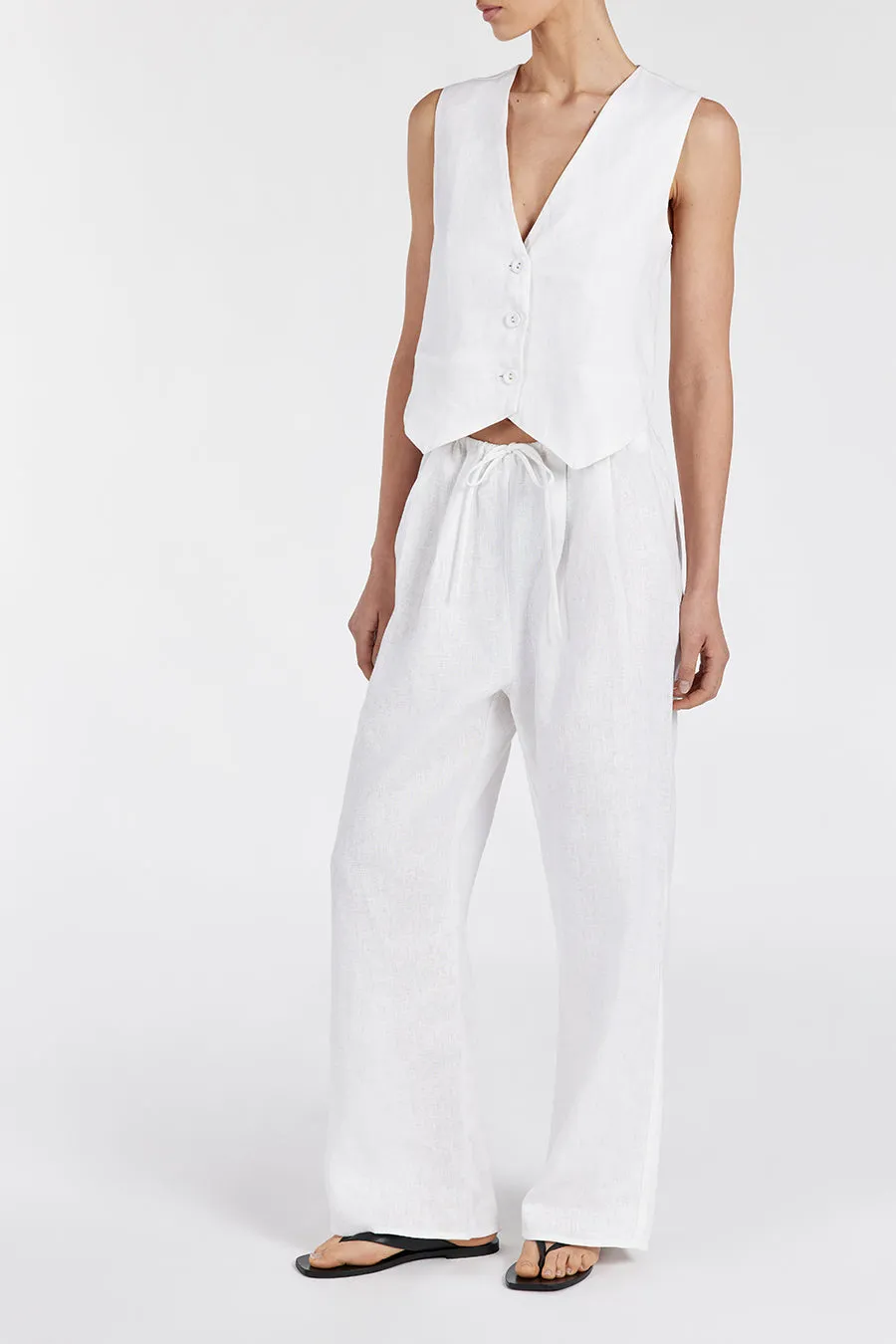 NALA WHITE ELASTIC WAIST PANT sold by Dissh product image thumbnail 2