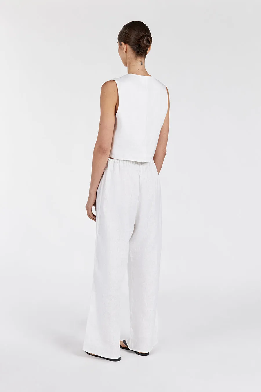 NALA WHITE ELASTIC WAIST PANT sold by Dissh product image thumbnail 4