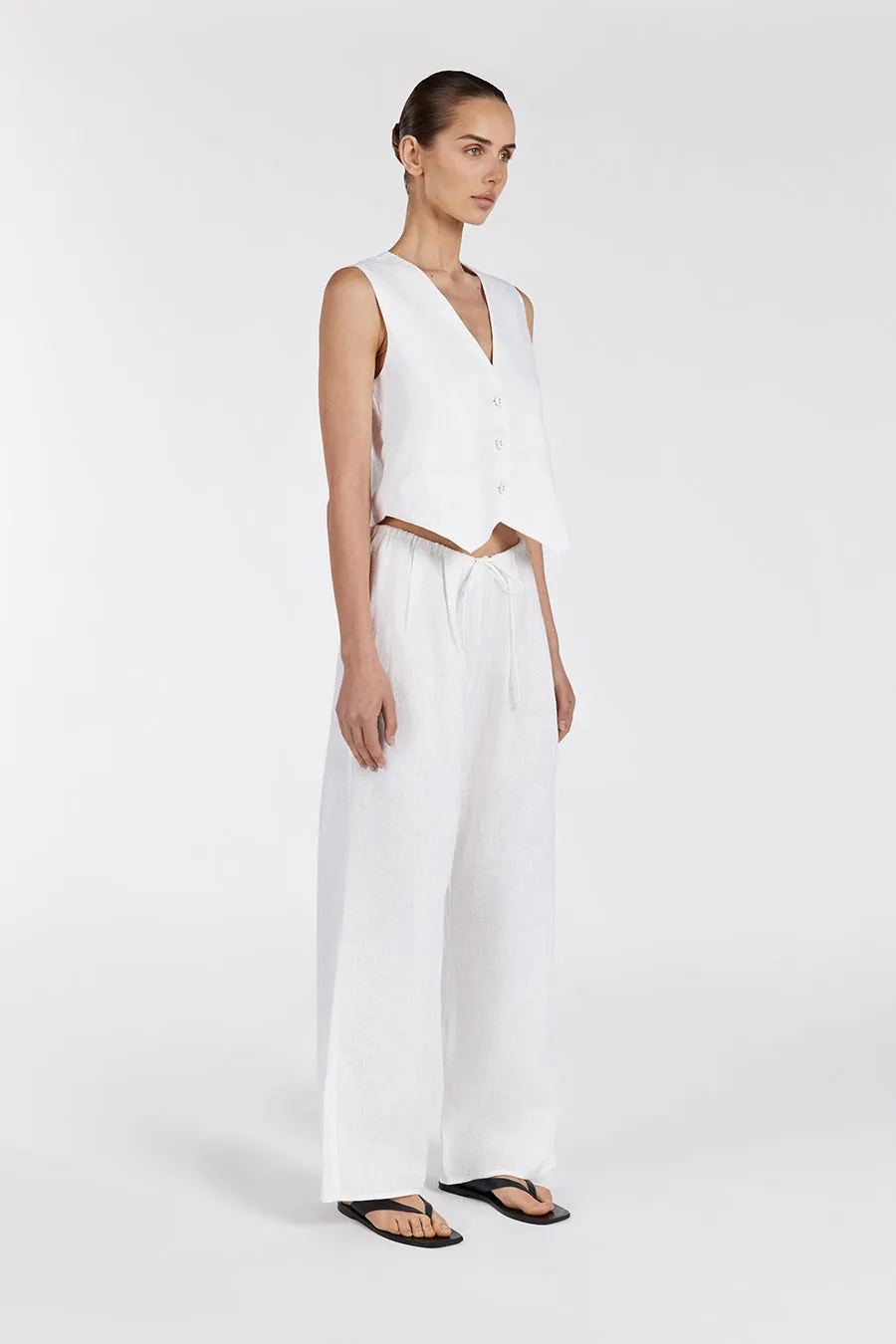 NALA WHITE ELASTIC WAIST PANT sold by Dissh product image thumbnail 3