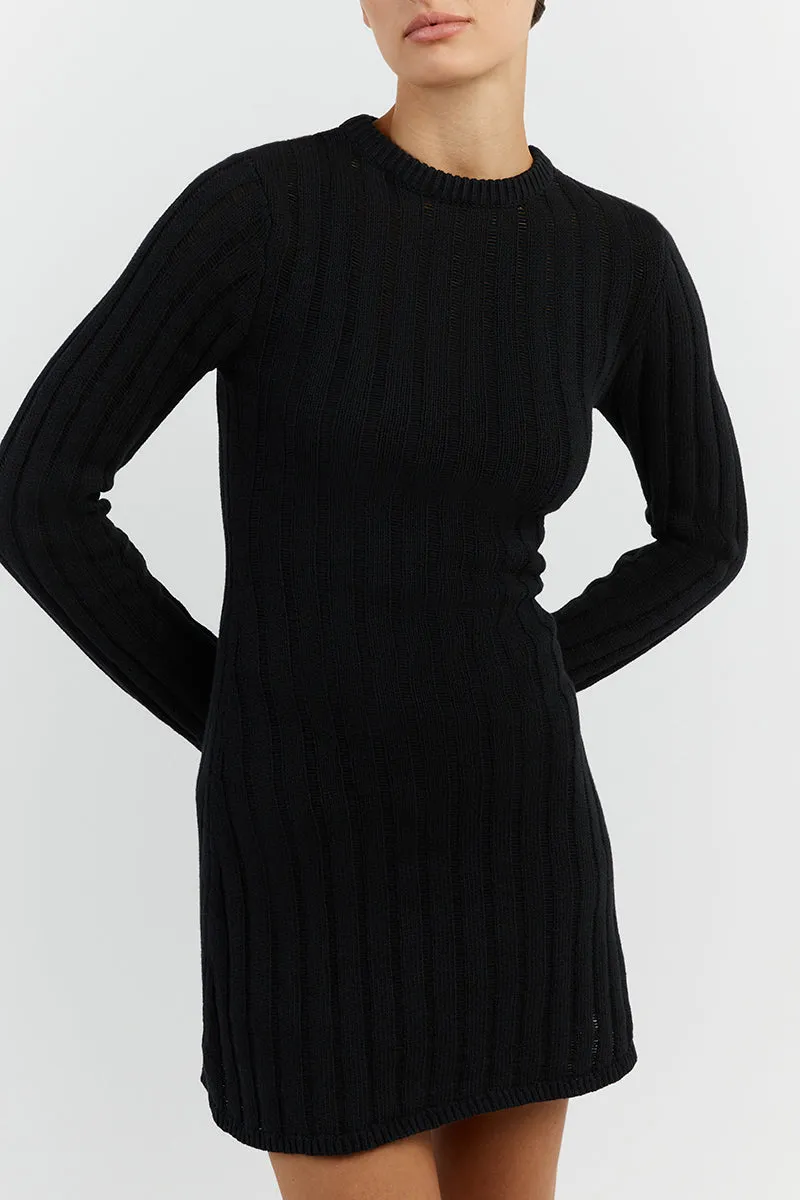 STEVIE BLACK LONG SLEEVE MINI DRESS sold by Dissh product image thumbnail 5