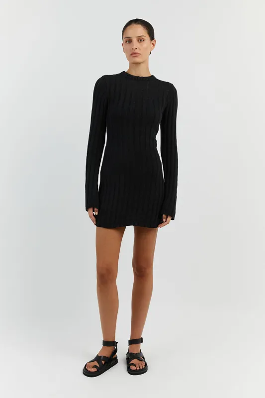 STEVIE BLACK LONG SLEEVE MINI DRESS sold by Dissh