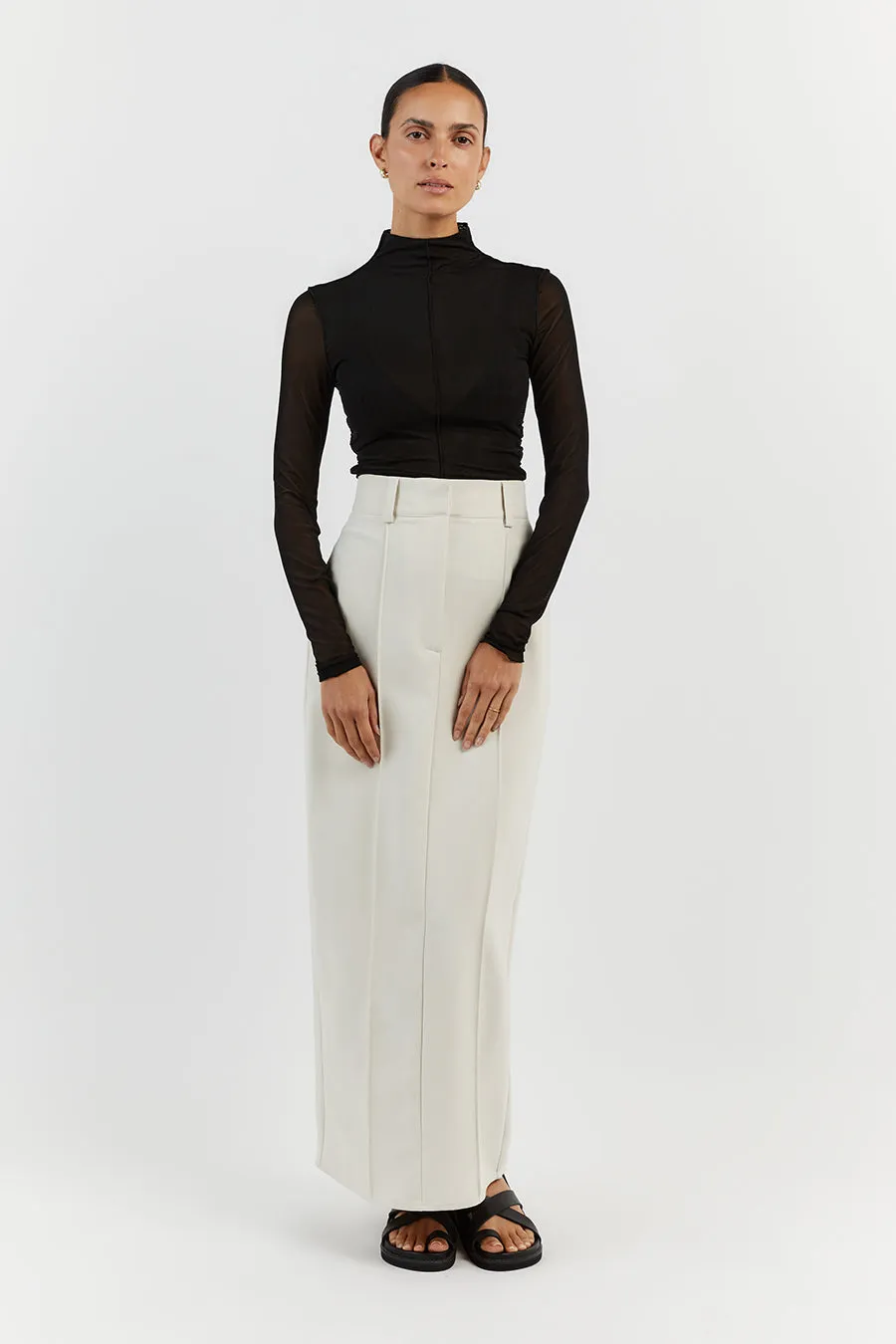 JAGGER BLACK MESH LONG SLEEVE TOP sold by Dissh