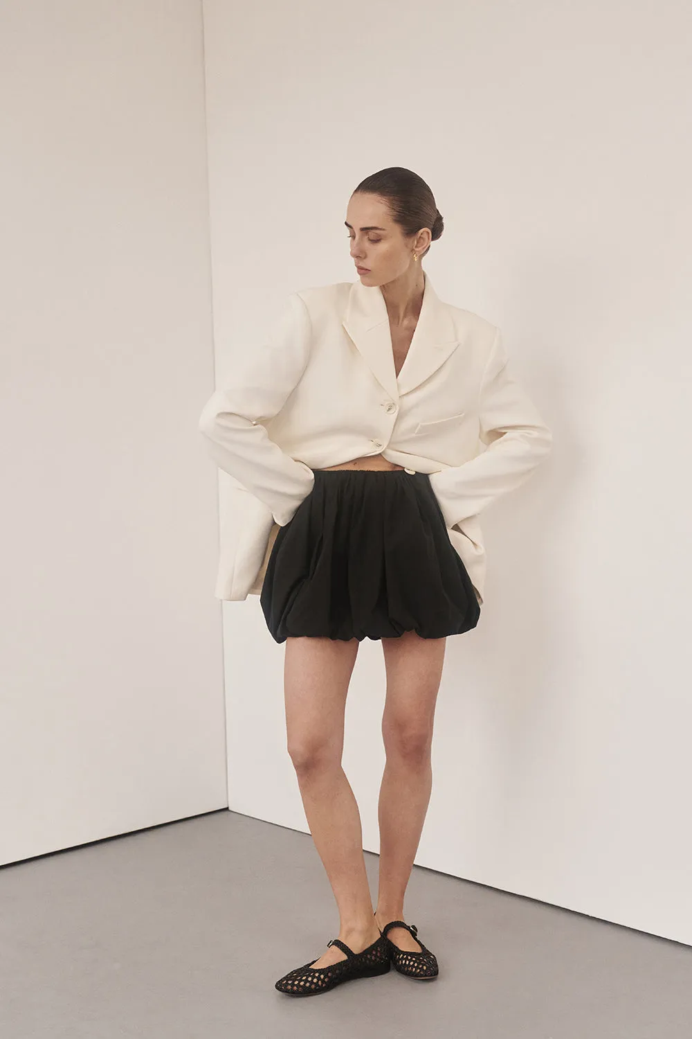 STEVIE BLACK BUBBLE MINI SKIRT sold by Dissh