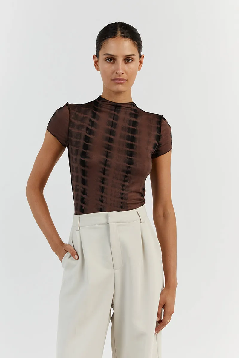 BEAU CHOC TIE DYE CAP SLEEVE TOP sold by Dissh product image thumbnail 2