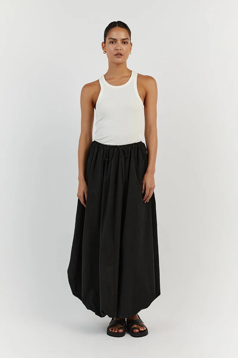 MONTY BLACK BUBBLE COTTON SKIRT sold by Dissh