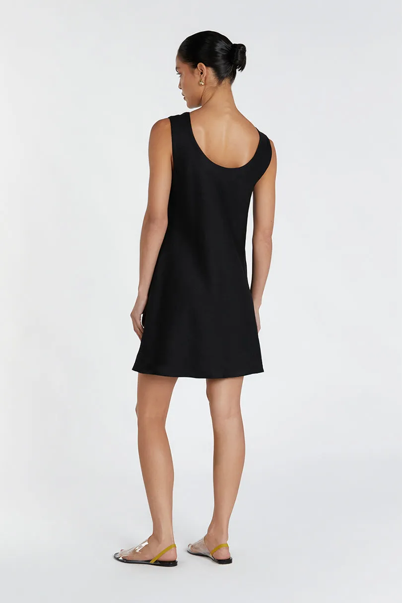 HARMONY BLACK COWL LINEN MINI DRESS sold by Dissh product image thumbnail 4