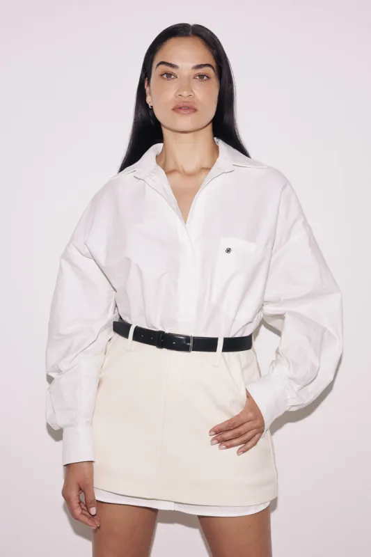 RHEA WHITE OVERSIZED COTTON SHIRT sold by Dissh