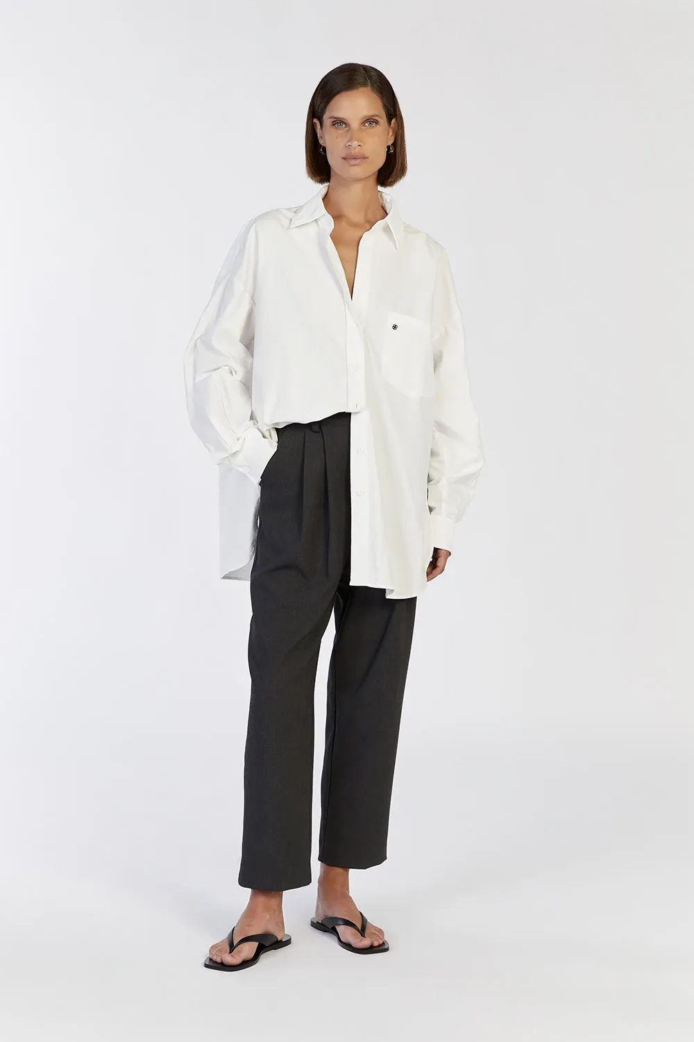 OVERSIZED RHEA WHITE COTTON SHIRT sold by Dissh product image thumbnail 2