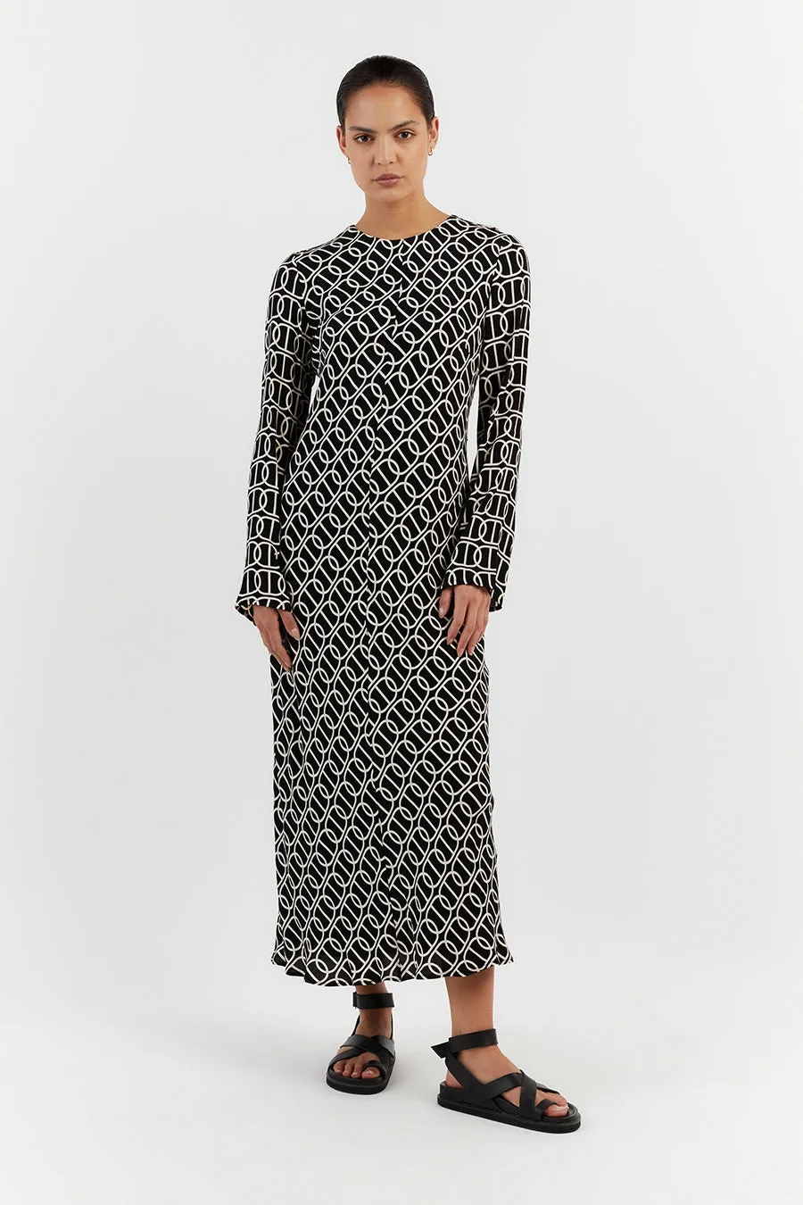 IZZIE CHAIN SLEEVED DRESS sold by Dissh