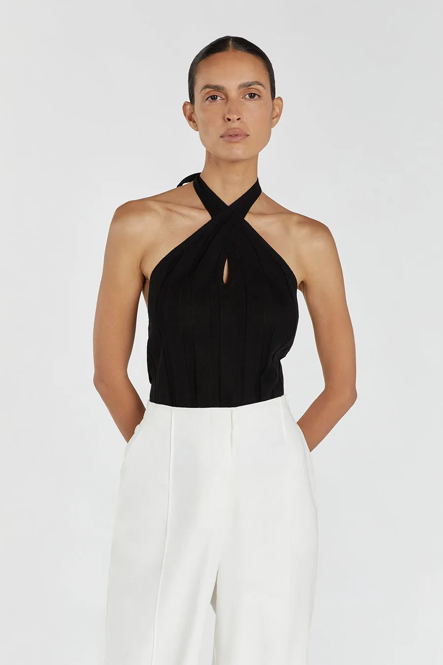 EVERLY BLACK TWIST KNIT TOP sold by Dissh product image thumbnail 2