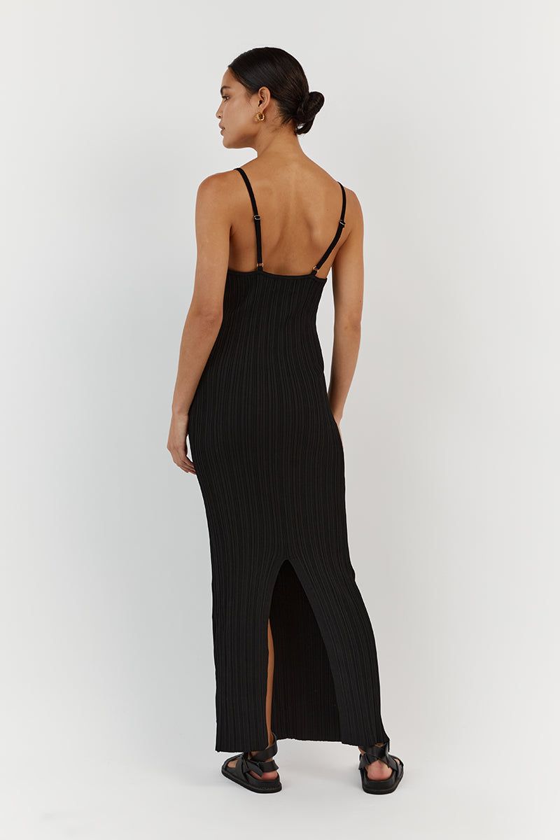 SIENNA BLACK SCOOP MIDI DRESS sold by Dissh product image thumbnail 5