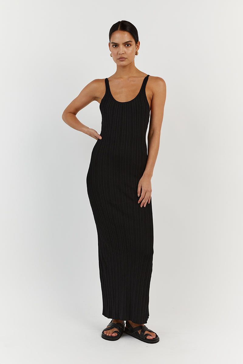SIENNA BLACK SCOOP MIDI DRESS sold by Dissh product image thumbnail 2