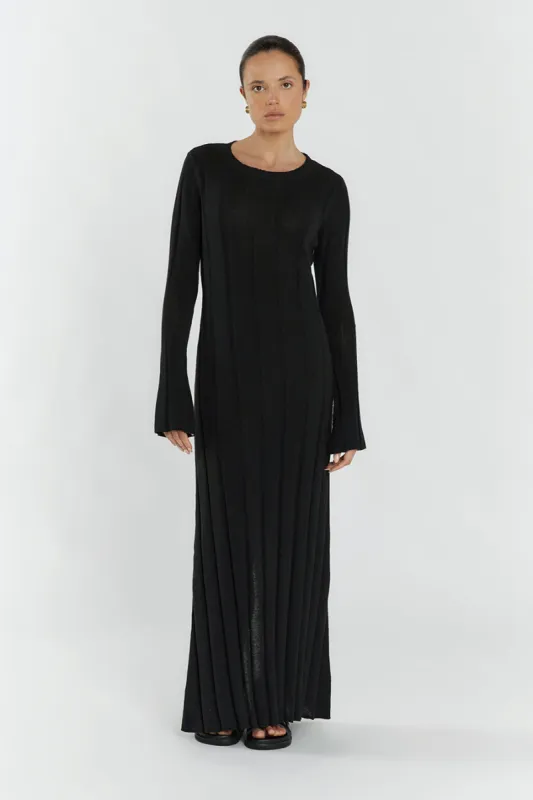 EMERY BLACK LONG SLEEVE MAXI DRESS sold by Dissh