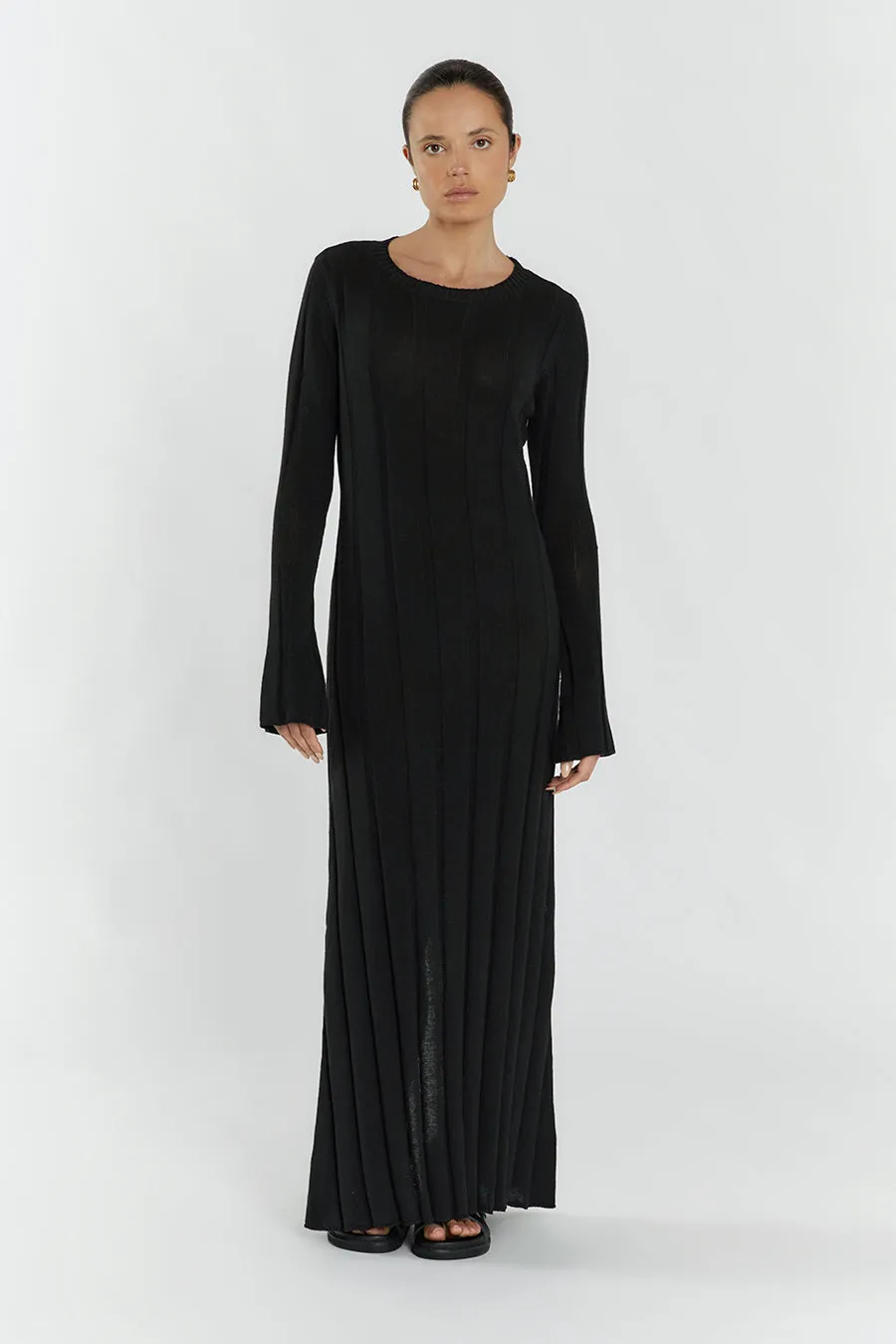 EMERY BLACK LONG SLEEVE MAXI DRESS sold by Dissh